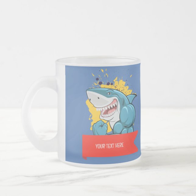 TAZA DE CRISTAL ESMERILADO EL TIBURÓN  (Izquierda)