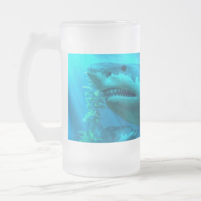 Taza De Cristal Esmerilado El tiburón más grande (Izquierda)