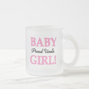Taza De Cristal Esmerilado El tío orgulloso de la bebé camisetas y regalos