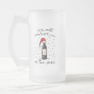 Taza De Cristal Esmerilado El Vino Más Maravilloso Del Año