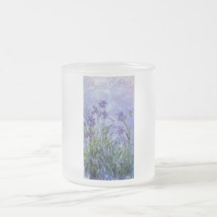 Taza De Cristal Esmerilado el vintage florece lilac-irises-1917 monet.