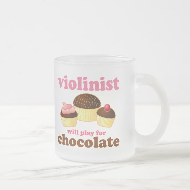 Taza De Cristal Esmerilado El violinista jugará para el chocolate (Derecha)