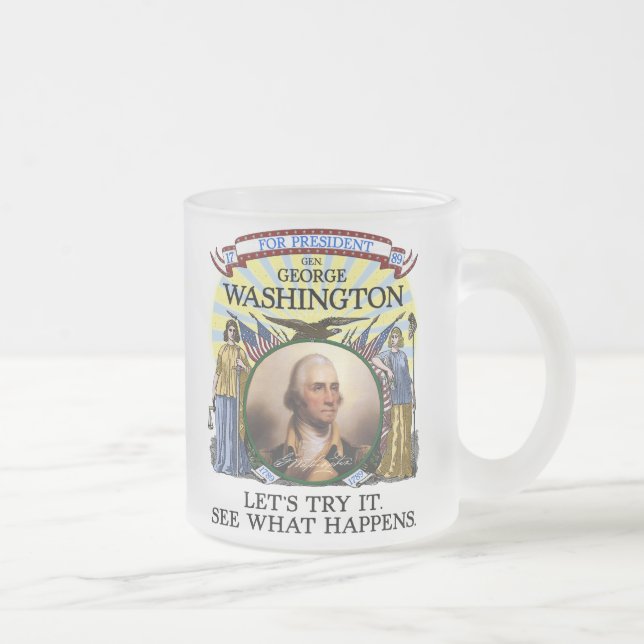 Taza De Cristal Esmerilado Elección Stein de George Washington (Derecha)