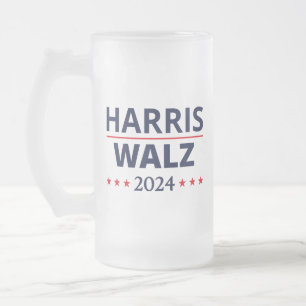 Taza De Cristal Esmerilado Elecciones Harris Walz 2024 III