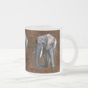Taza De Cristal Esmerilado Elefante africano apoya la vida silvestre bebiendo