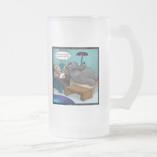 Taza De Cristal Esmerilado Elefante Divertido En Terapia