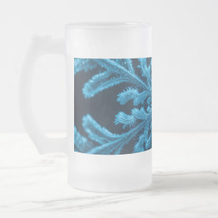 Taza De Cristal Esmerilado Elegancia congelada: intrincado diseño de copos de
