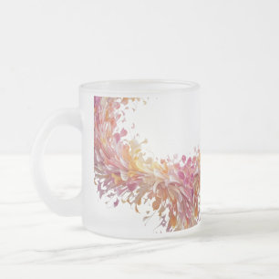 Taza De Cristal Esmerilado Elegancia de ola floral - Vibrante arte Petal