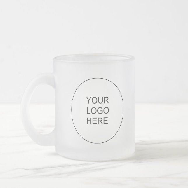 Taza De Cristal Esmerilado Elegant Modern Promotional Upload Your Own Logo (Izquierda)