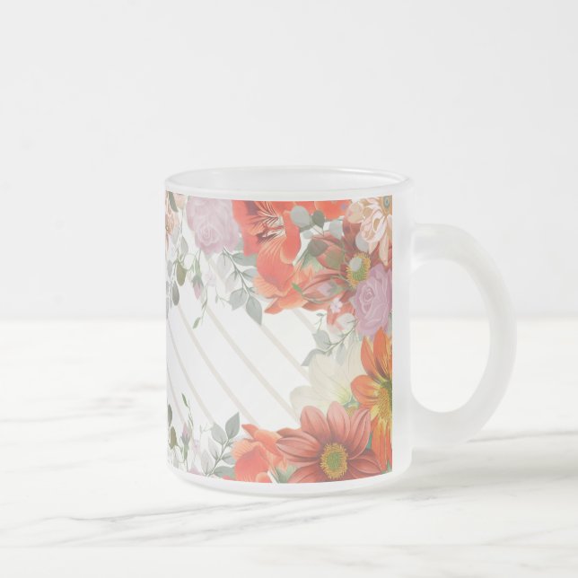 Taza De Cristal Esmerilado Elegant rustic floral  (Derecha)