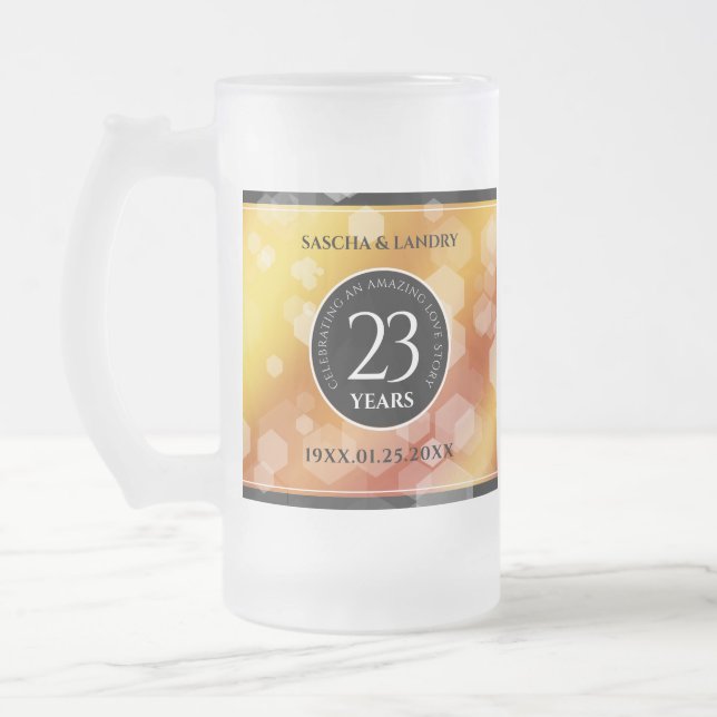 Taza De Cristal Esmerilado Elegante 23° Aniversario del Boda Imperial Topaz (Izquierda)