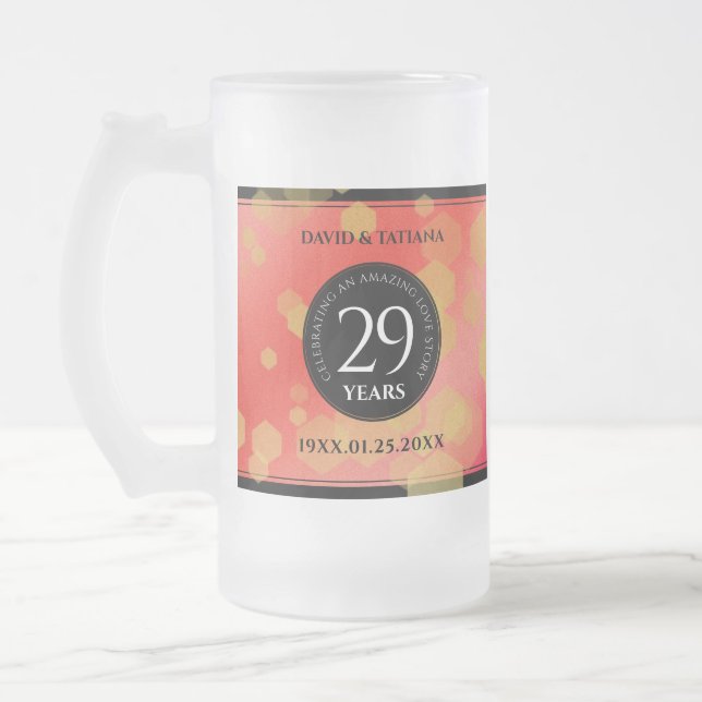 Taza De Cristal Esmerilado Elegante 29° Aniversario del Boda de Garnet (Izquierda)