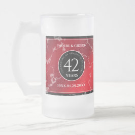 Taza De Cristal Esmerilado Elegante 42° Aniversario del Boda Jasper