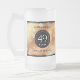 Taza De Cristal Esmerilado Elegante 49° Aniversario del Boda del Cobre