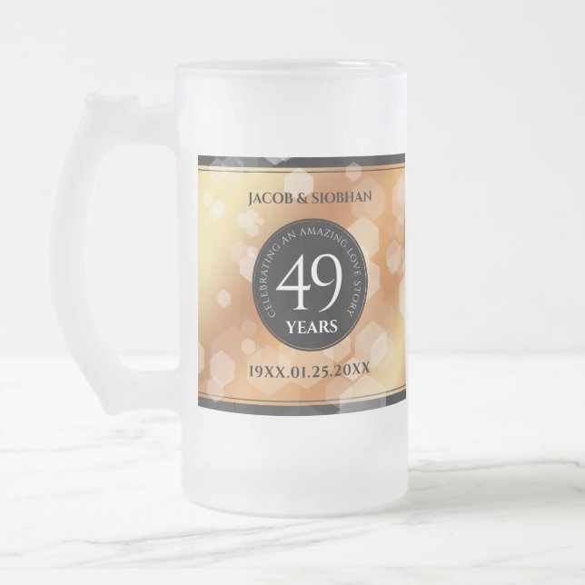 Taza De Cristal Esmerilado Elegante 49° Aniversario del Boda del Cobre (Izquierda)