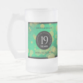 Taza De Cristal Esmerilado Elegante celebración del 19° Aniversario del Boda