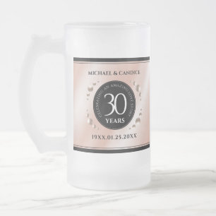 Taza De Cristal Esmerilado Elegante celebración del 30° Aniversario de la Bod
