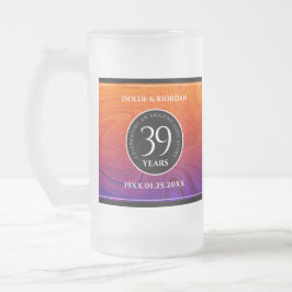 Taza De Cristal Esmerilado Elegante celebración del Aniversario del Boda Agat