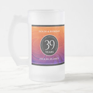 Taza De Cristal Esmerilado Elegante celebración del Aniversario del Boda Agat