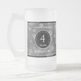 Taza De Cristal Esmerilado Elegante celebración del cuarto aniversario de Bod