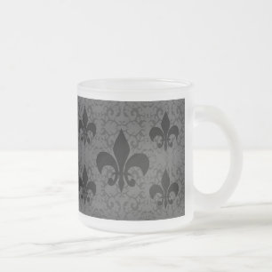 Taza De Cristal Esmerilado Elegante Fleur-De-Lis