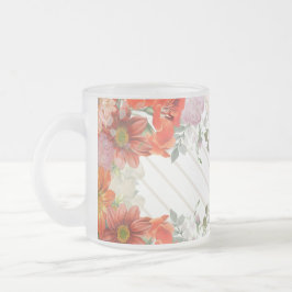 Taza De Cristal Esmerilado Elegante floral rústica 