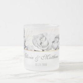 Taza De Cristal Esmerilado Elegante Moda moderna Regalo Boda de oro blanco ne