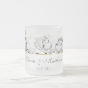 Taza De Cristal Esmerilado Elegante Moda moderna Regalo Boda de oro blanco ne
