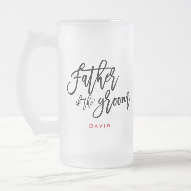 Taza De Cristal Esmerilado Elegante padre de guión negro del nombre de la nov (Izquierda)