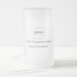 Taza De Cristal Esmerilado Elegante plantilla de su logo personalizada