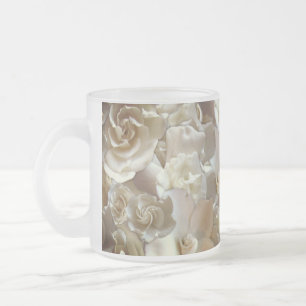 Taza De Cristal Esmerilado Elegante Rosa floral Petal