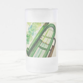 Taza De Cristal Esmerilado Elegante Stein con arpa irlandesa escarcha - Músic
