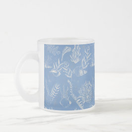 Taza De Cristal Esmerilado Elegante toile azul oceánico