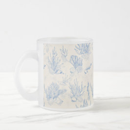 Taza De Cristal Esmerilado Elegante toile azul oceánico