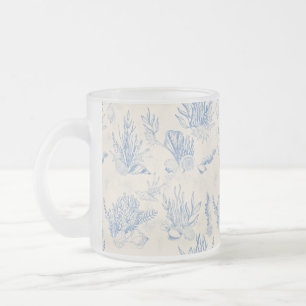 Taza De Cristal Esmerilado Elegante toile azul oceánico