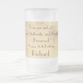 Taza De Cristal Esmerilado Elegante y humorístico 50 cumpleaños personalizado