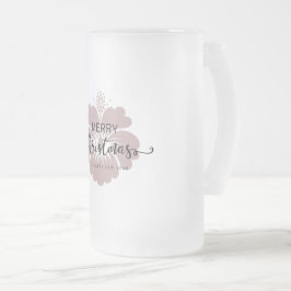 Taza De Cristal Esmerilado Elegantes Navidades del damasco personalizado eleg