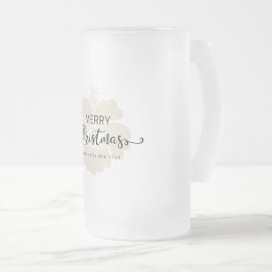Taza De Cristal Esmerilado Elegantes Navidades del damasco personalizado eleg