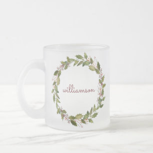 Taza De Cristal Esmerilado Elegantes Navidades Personalizados escribieron Vin