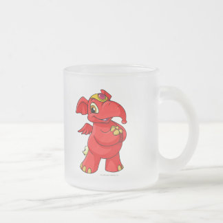 Taza De Cristal Esmerilado Elephante rojo alegre
