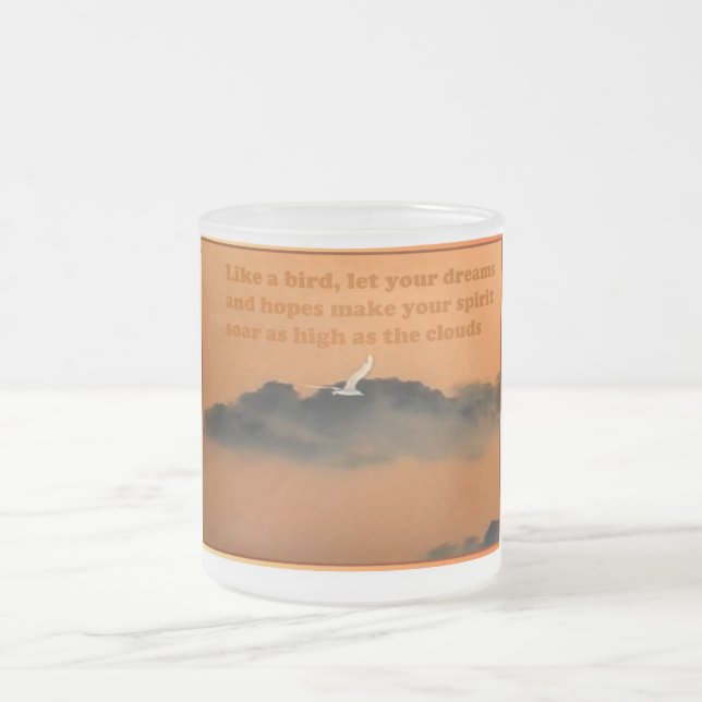 Taza De Cristal Esmerilado Elevarse, por más  (Centro)