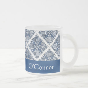Taza De Cristal Esmerilado Elija su patrón de color de nudo celta decorativo