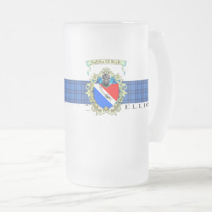 Taza De Cristal Esmerilado Elliott Escudo y Tartan Mug