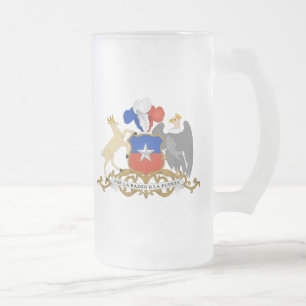 Taza De Cristal Esmerilado emblema chile