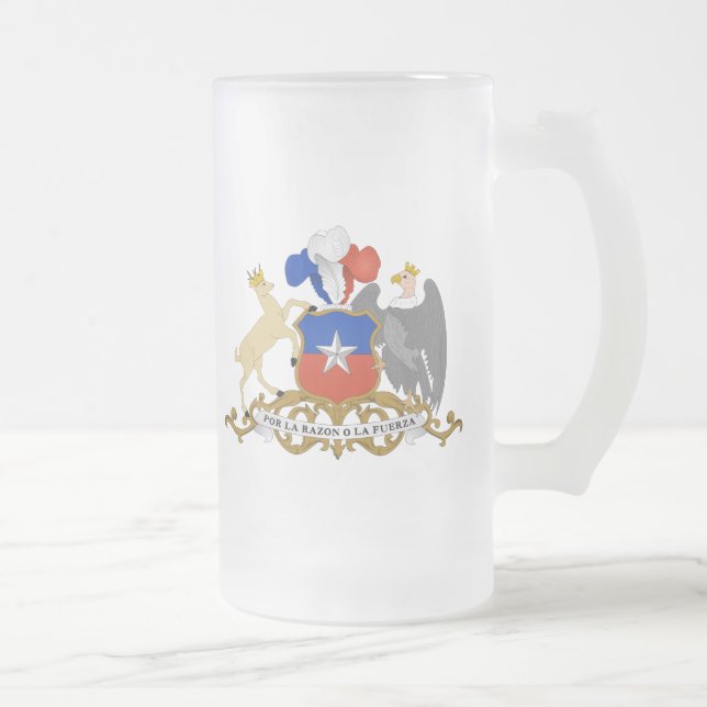 Taza De Cristal Esmerilado emblema chile (Derecha)