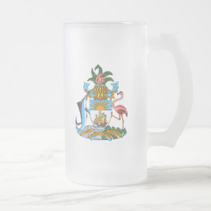 Taza De Cristal Esmerilado emblema de Bahamas