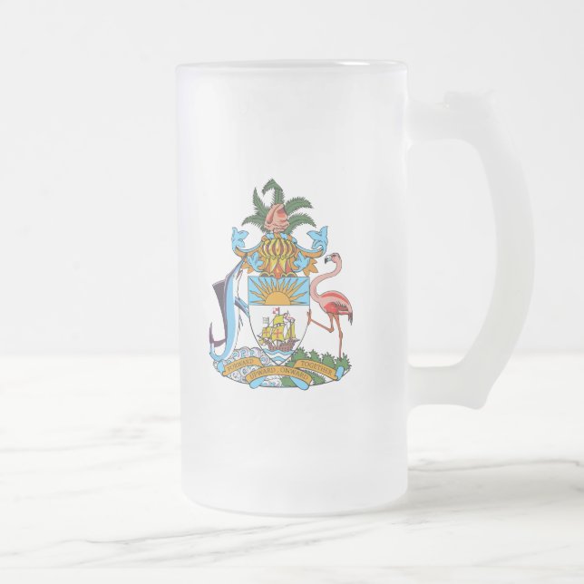 Taza De Cristal Esmerilado emblema de Bahamas (Derecha)