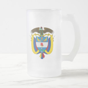 Taza De Cristal Esmerilado emblema de colombia