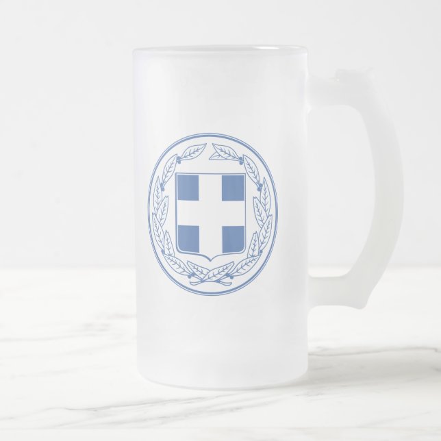 Taza De Cristal Esmerilado emblema de grecia (Derecha)