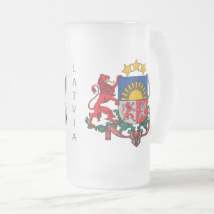 Taza De Cristal Esmerilado emblema de latvia